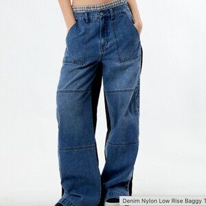 PacSun Denim Nylon Low Rise Baggy Track Pants - M